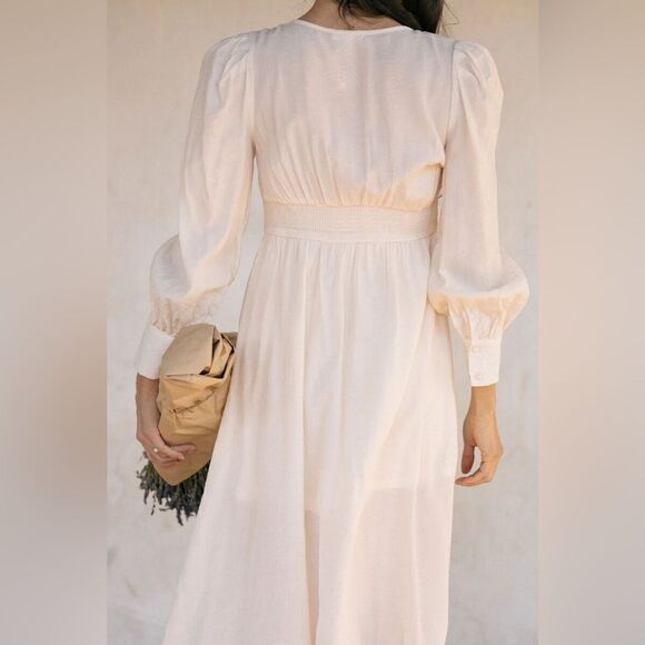 By the River Gabriella dress long billowy sleeves midi length romantic - Picture 3 of 16